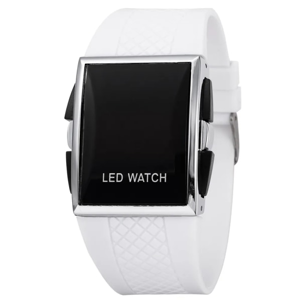 Watch 2021 Mode Digital Armbandsur Sportklockor För Herr Elektronisk klocka Led watch Väckarklocka Zegarek Lover Klockor White