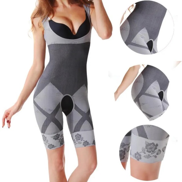 Shapewear Waist Trainer Fajas Body Shaper för kvinnor Bantningskorsett Sömlösa underkläder Korrigerande underkläder Butt Lifter Underkläder Gray S M 40-50KG