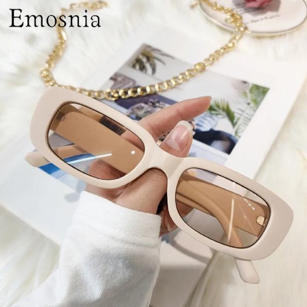 Emosnia Snygga Y2k solglasögon Kvinnor Man Mode Liten rektangulär godisskärmar Män Rosa Gröna Solglasögon Occhiali Da Sole Donna C11 Leopard Brown As Photos Showing
