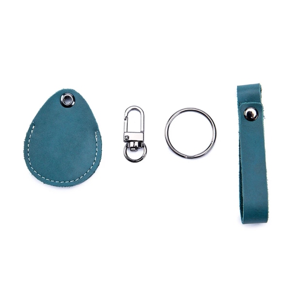 Hållare för åtkomstkort i äkta läder Nyckelring Nyckelring Dörrlås åtkomstetiketter ID- case Nyckelring åtkomstkortväska Nyckelbricka style 2-red