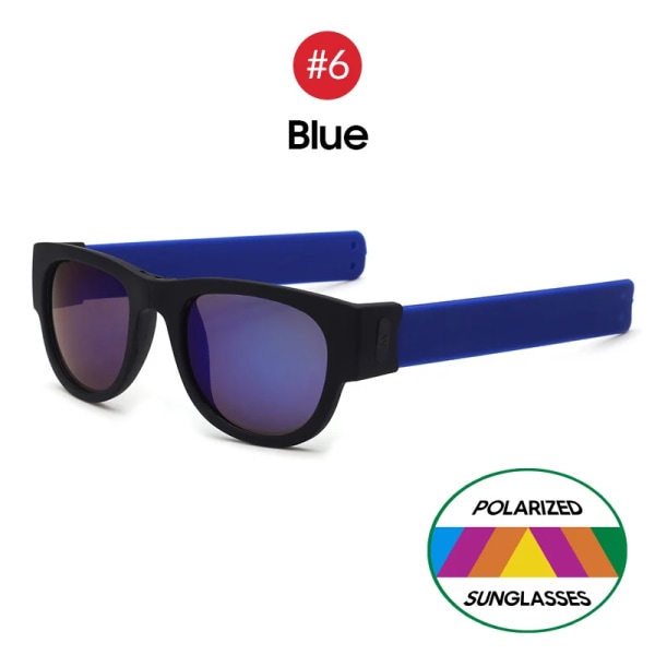 VIVIBEE Novelty Mirror Herr Polariserade hopfällbara solglasögon Nyankomst Slap Sport Vikbart armband Nyanser Trend Produkt 6 Blue WITHOUT BOX