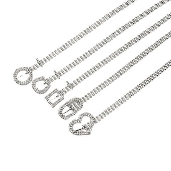 Snyggt strassbälte Kvinnor Midjebälte Kvinnligt Dagligt Bling Bling Dubbat Korsettbälte för tonåringar Flicka Modebälte Rectangular buckle w