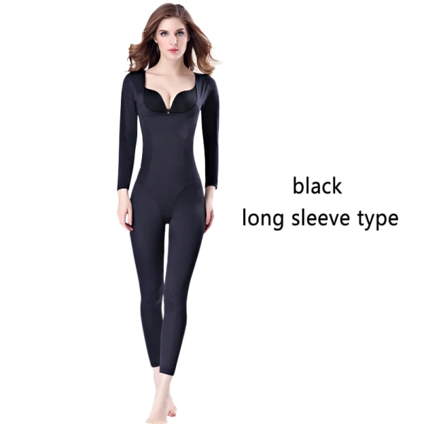 Beonlema Kvinnor Body Modeling Shaper Full Lång Ben Shapewear Sömlös magkompression Slimmande Underkläder Plus Size Bodysuit Black2 XL