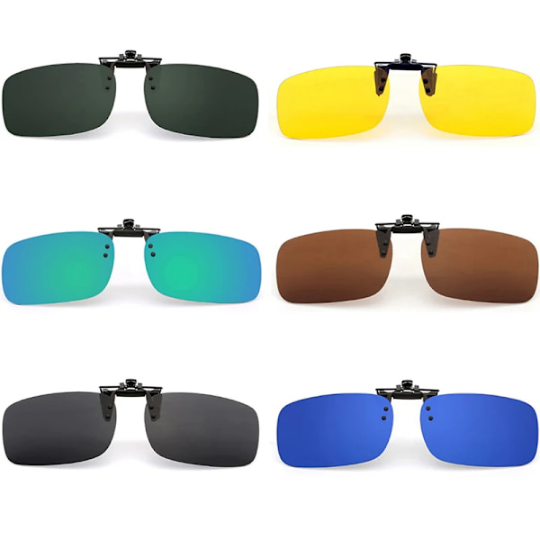 Män Kvinnor Bilförarglasögon Anti-UVA UVB polariserade solglasögon Körning Night Vision Lens Clip On Solglasögon Interiörtillbehör A3
