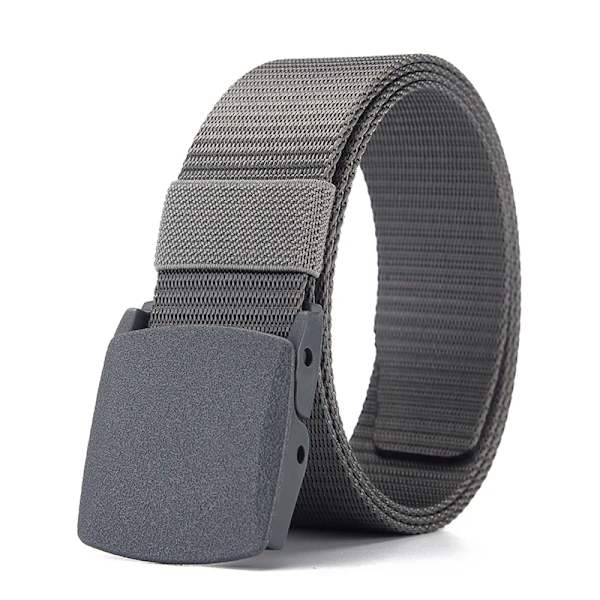 Äkta taktiskt bälte magnetiskt spänne snabbkopplingsbälte Casual Nylon Träningsbälte Herrbyxor Svart bälte ZV03 gray 45to47inch