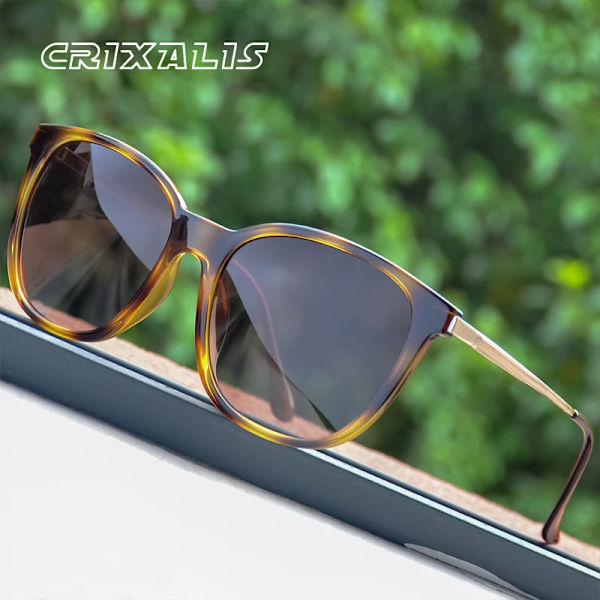 CRIXALIS fyrkantiga polariserade solglasögon för kvinnor Brand Design Anti-bländning Körning Retro solglasögon Herr UV400 zonnebril heren C7Leopard Brown Other