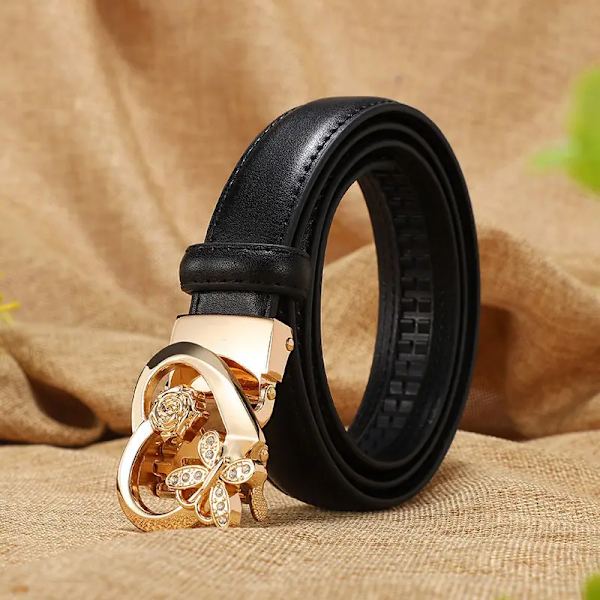 Kvinnors brett bälte Kvinnlig Designer Mode Elastiskt band Klänning Jacka Lyxigt Bälte Tillbehör för kvinnor Brett bälte x218 Style 2-Black 60cm