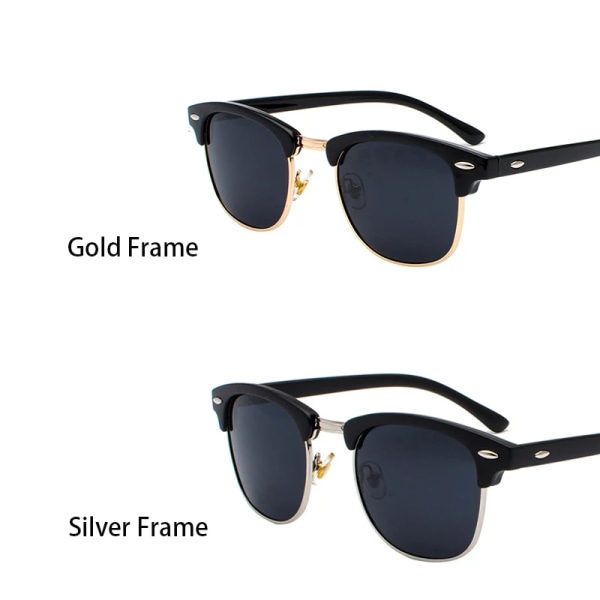 RUOBO Klassiska polariserade solglasögon för män Kvinnor Märkesdesign Körspegel Yta Lins Solglasögon Goggle UV400 Gafas De Sol Matte Black-Black Gold Frame