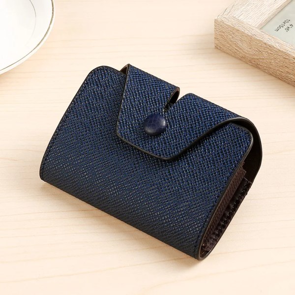 2022 New Arrivals Unisex Läder Business ID Kreditkort Plånbokshållare Namnkort Case Pocket Organizer Pengar Telefon Myntväska Blue(B)