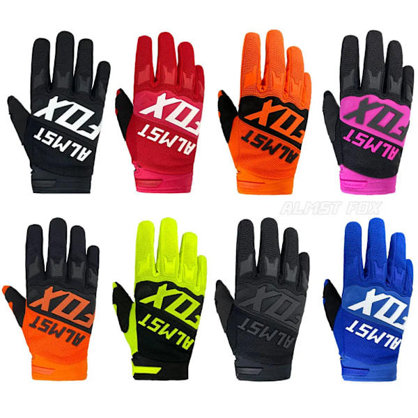 Almst Fox Topp Motorcykel Racehandskar Hel Finger Mountain Road Cykelhandske Herr Dam Mtb Atv Motorcykel Motocross Guantes Blue M