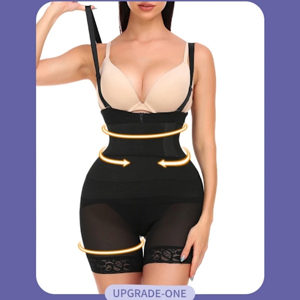 Waist trainer Body Shapewear Body Kvinnor Magen Slimming Skida Platt maggördel Postpartum Omlottbälte Fajas Skims Corset 6XL Black CJ-D1882 M