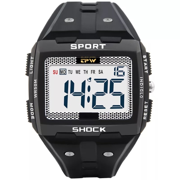 TPW Oversized Digital Watch Big Numbers Lätt att läsa 5ATM Vattentålig Army Green