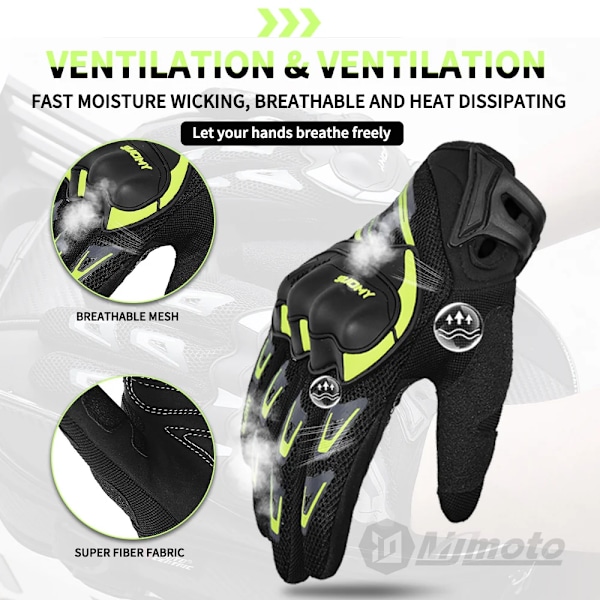 Suomy Motorcykelhandskar Herr Dam Sommar Motorcykel Racinghandskar Pekskärm Andningsbara Motocross Moto Biker Cykelhandskar su-11-Gray XL