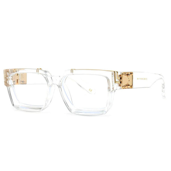 SHAUNA Retro Square Solglasögon UV400 Clear golden as the picture