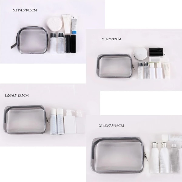 Transparent kosmetikväska Genomskinlig dragkedja Case Kvinnor Makeup Organizer Toalettartiklar Tvätt Badkar Förvaringspåse 1pcs(.720) L(.720)