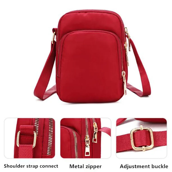 Damväska Vattentät axelväska Crossbody Dragkedja Mobiltelefon Dam Multifunktionshandväska Kvinnlig Handväska Handväska Damväska dark blue