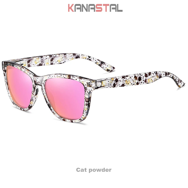 Polariserade solglasögon för kvinnor Herr Spegel Solglasögon UV400 fyrkantiga glasögon Bågar Bikini Sport Fiske Cykling Shade Glasögon Little cat pink Other