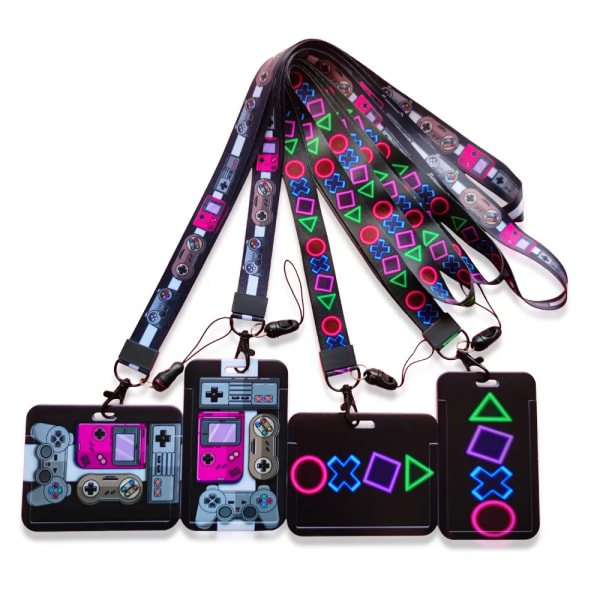 Söt horisontell lanyard namnkortshållare student hängande hals telefon lanyard badge tunnelbana access korthållare case long rope card Case(.711)