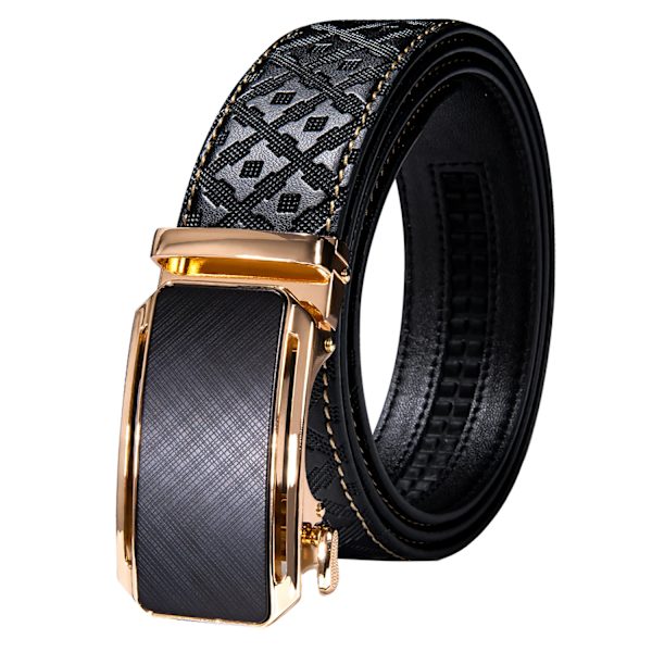 Designer Black Leather Herrbälten Prägling Spärrrem Midjeband Automatiska spännen Glidklänning Jeansbälte för män 110CM-130CM 2279DPA 110cm