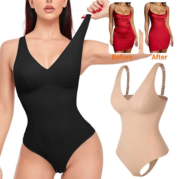 Helkroppsformare för kvinnor Shapewear Magekontroll Body Slimming Underkläder Waist trainer Body Shaper Ryggkontroll black M