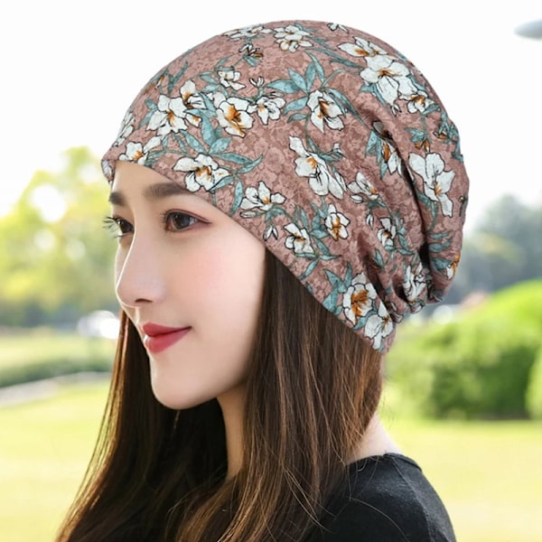 Ny Dam Tunn Huvudmössa Andningsbar Turbanmössa Sommarförlossningsmössa Luftkonditioneringsmössa Blomma Beanie Mössa HT11765PK