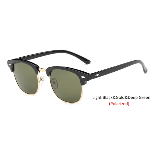 LeonLion Polarized Semi-Rinless Solglasögon Dam/Her Polarized UV400 Classic Brand Designer Retro Oculos De Sol Gafas C18 Deep Green