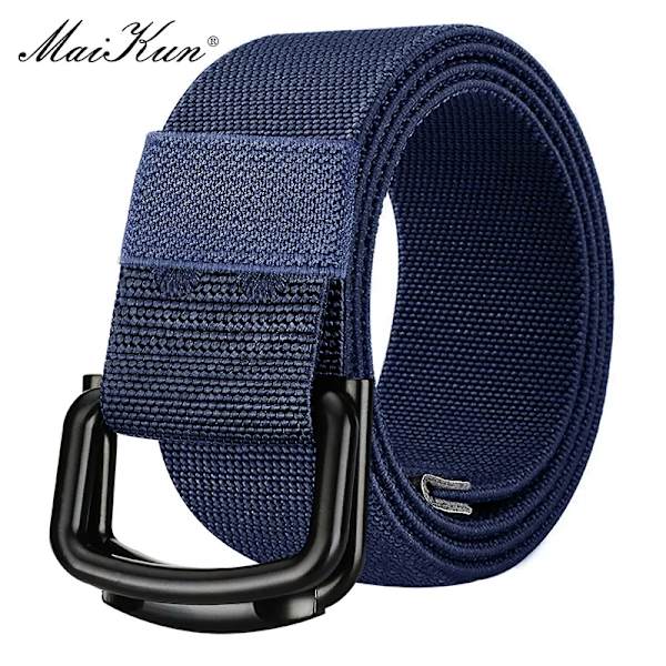 Maikun bälte för män Canvas bälte Stor storlek Stretch Casual justerbart bälte Navy 115cm