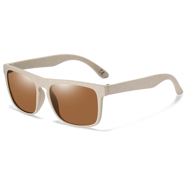 XSW märkesdesign trä retro fyrkantig oval fyrkantig solglasögon för män och kvinnor Glasögon Vetehalm solglasögon UV400 7021 Brown(.110) As the picture(.110)