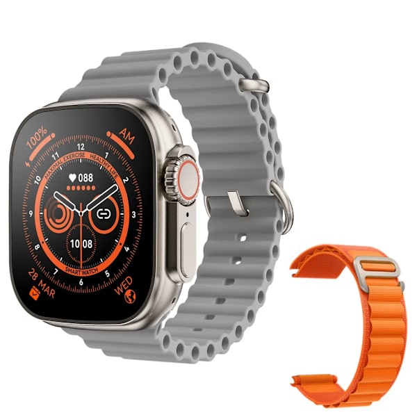 Smart Watch Ultra 8 NFC GPS Track 49mm Herr Dam Smartwatch Series 8 Termometer BluetoothCall Vattentät Sport För Apple WhiteHY Orange NL