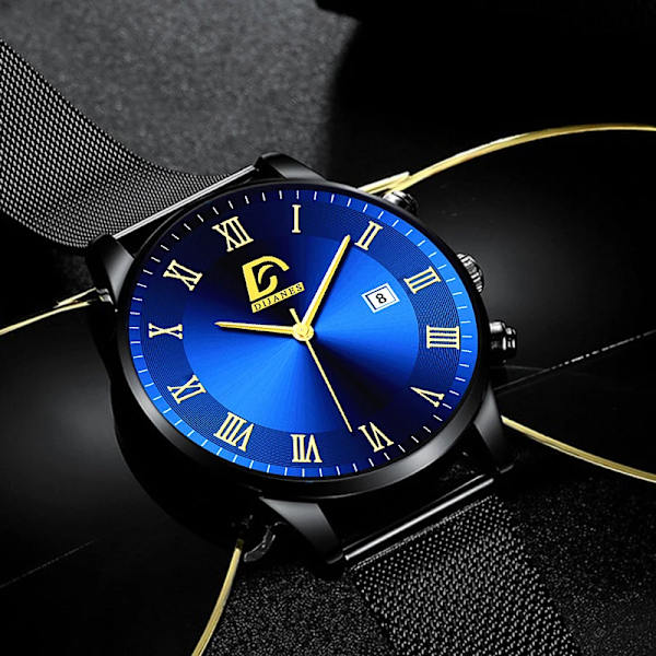 Minimalistiska herrklockor Lyxigt rostfritt stål Mesh -bälte Quartz Watch 2022 Herr Business Casual Sportklocka Mesh Silver White