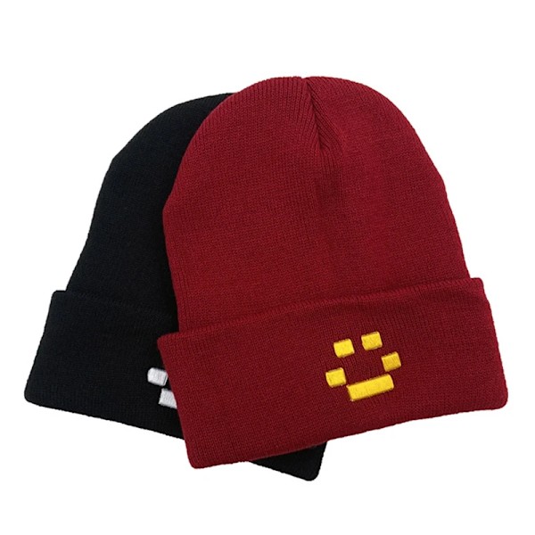 Unisex Stickad Skullies Vår Beanies Hatt För Kvinnor Män Dubbellager Kepsar Pojke Skidben Quackity Merch Las Nevadas Kalla Hatt BK