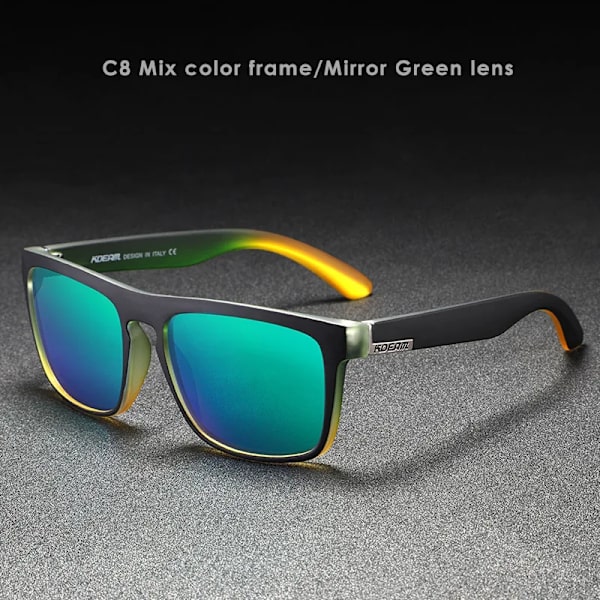 KDEAM Polarized Designer Square Solglasögon Herr eller Dam Elastisk målarram Spegel Solglasögon 17 färger tillgängliga C8