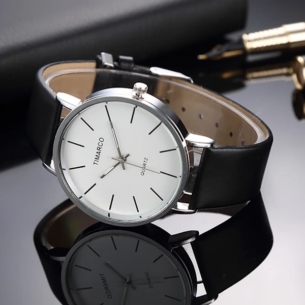 Enkel stil Vit läderklockor Watch Minimalistisk Dam Casual Watch Kvinnlig Quartz Clock Reloj Mujer 2023 White
