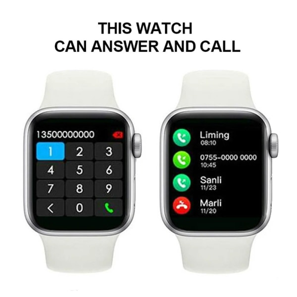 Original IWO 14 T900 Pro Max Smart Watch Series 7 Bluetooth Call 44mm blodtrycksmätare Smartwatch Klockor för Apple Android Add Silver Steel