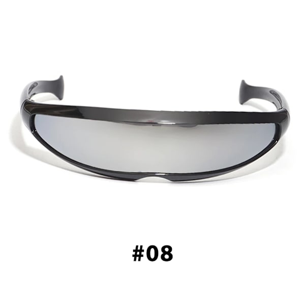 Futuristic Narrow Cyclops Visir Solglasögon Laser Glasögon UV400 Personlighet Spegellins Kostym Glasögon Glasögon Herrglasögon New Style 04 Other