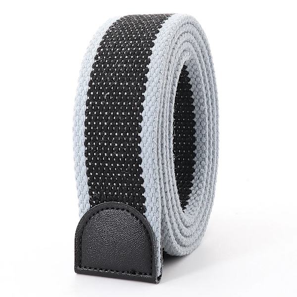 Hot Tactical Canvas Bälte Utan Spänne Joker Utomhus Män Kvinnor Anpassa Förläng Designer Multifunktionell Militär Jeans Bälte Black grey edge 110cm