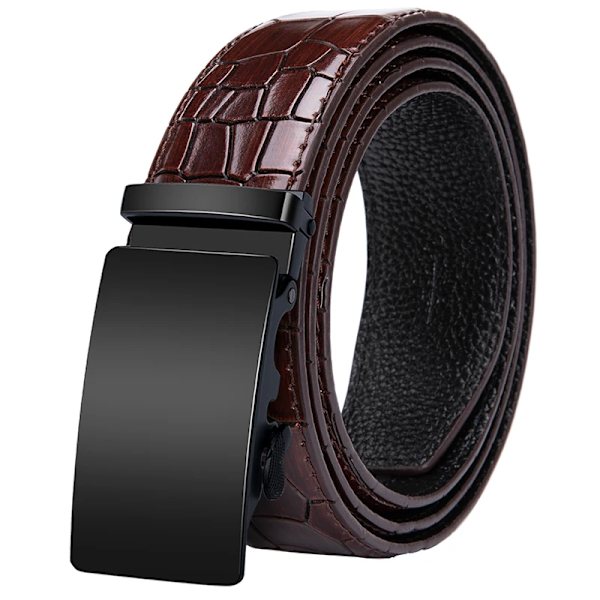 Hi-Tie Herr Designer Mode Rött Läderbälte Herr Guldspänne Lyxigt Coolt Läderbälte för jeans Röd krokodilrem DJ-2036-C 0050-DJ-C 110cm