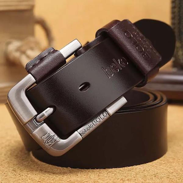 Nytt högkvalitativt lyxmärke äkta läderbälte Herr Svart Pin Spänne Designe Business Bälten Band cinturones para hombre 2022 BSilver buckle Brown 100cm