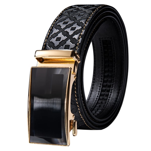 Designer Black Leather Herrbälten Prägling Spärrrem Midjeband Automatiska spännen Glidklänning Jeansbälte för män 110CM-130CM 2292DPA 120cm