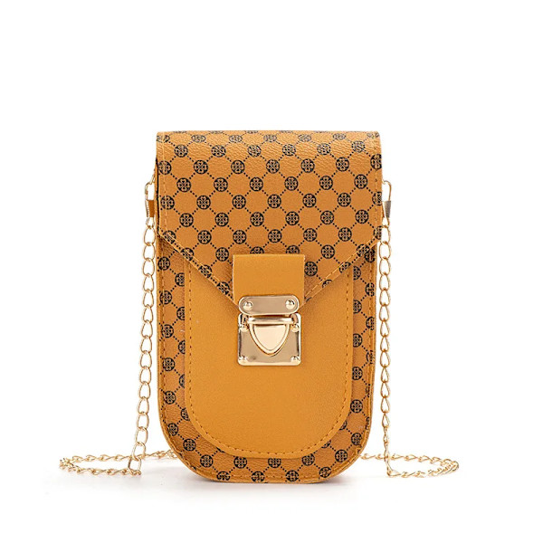 Damer Mini Shoulder Mobiltelefon Ringer Axelväskor för kvinnor Sacoche Small Square сумка Portmonnäer och handväskor Damska Summer Brown c