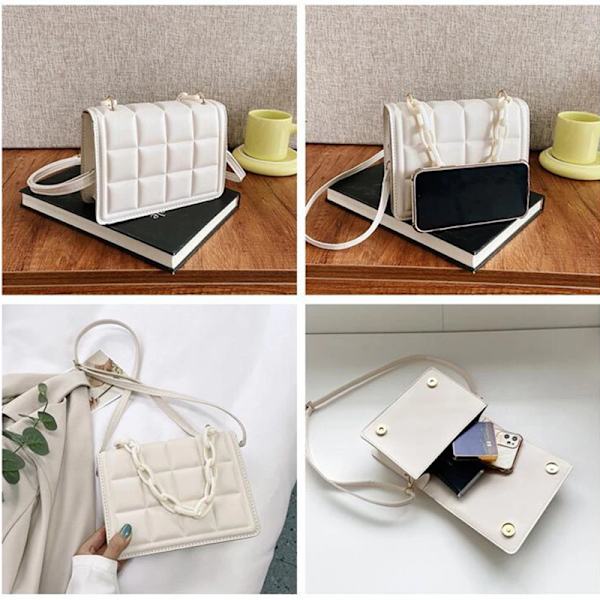 Honeycherry Geo Embossed Flap Crossbody Bag Mini Handväskor För Dam Portmonnäer Mini Crossbody Bag Black