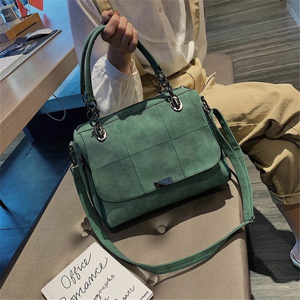 Matt handväska för damer Scrub axelväska för kvinnor Crossbody-väska med stor kapacitet PU-läder Casual Tote Resehandväska Boston kvinnlig väska Gray