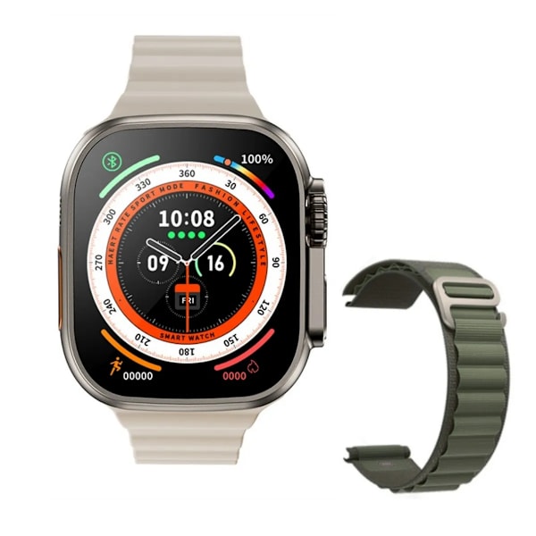 49mm Ny Smart Watch För Apple Ultra 8 NFC GPS Track Herr Dam Smartwatch Series 8 Termometer BluetoothCall Vattentät Sport white and lvNL