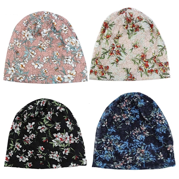 Ny Dam Tunn Huvudmössa Andningsbar Turbanmössa Sommarförlossningsmössa Luftkonditioneringsmössa Blomma Beanie Mössa HT11765BG