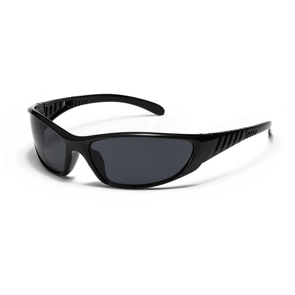 Retro Y2K Solglasögon Utrikeshandel Hip Hop Style Körglasögon Steampunk Goggles Gothic Oculos De Sol UV400 C01 Black As Photos Showing