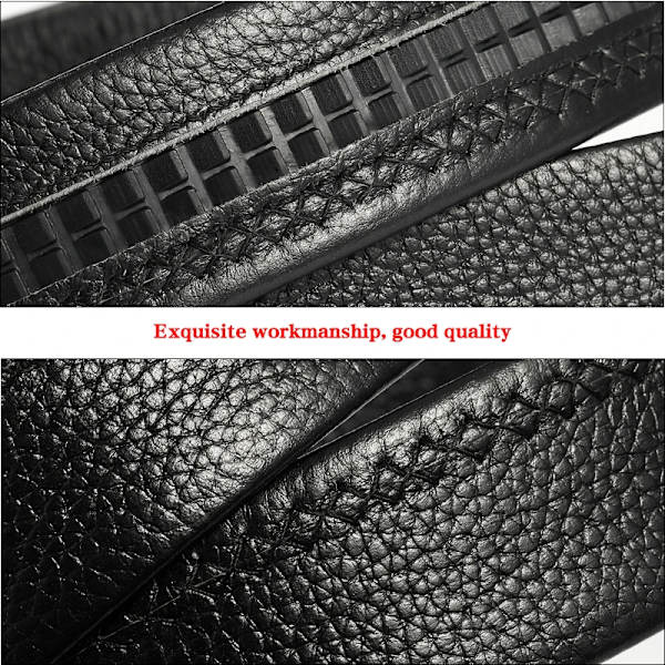 Herrbälte Metall Lyxigt märke Automatiskt läderspänne Högkvalitativt bälte för män Affärsarbete Casual Designer Mode StrapZDP001 Cool Black 110cm