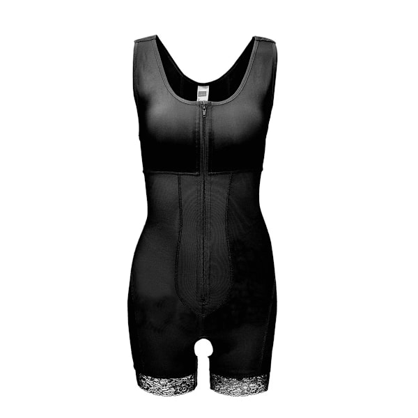 Kort gördel med hög kompression med broscher Byst för dagligt och efter kirurgiskt bruk Bantningsslida Mage Damkläder Black 4XL