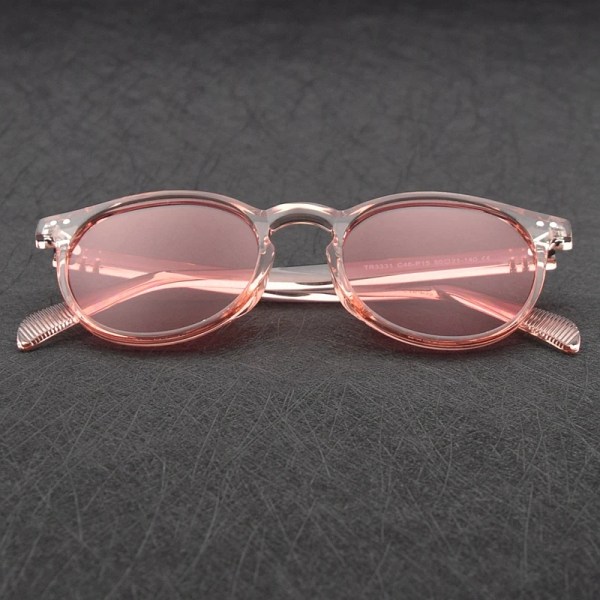 TUZENGYONG Nya unisex ultralätt TR90 polariserade solglasögon män kvinnor kör runda rosa nyanser Vintage UV400 solglasögon T03336 C03 No glasses case