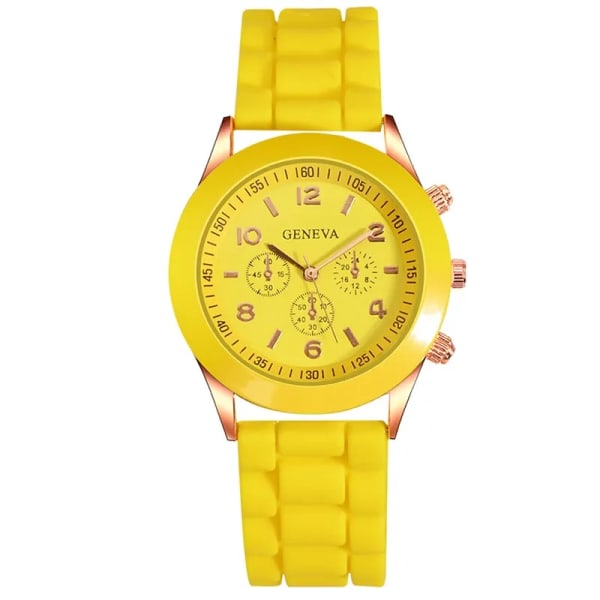 Reloj Mujer 2023 Mode Damklockor Lyxig Elegant Damklänning Klocka Gul Silikon Jelly Quartz Watch Relogio Feminino Yellow