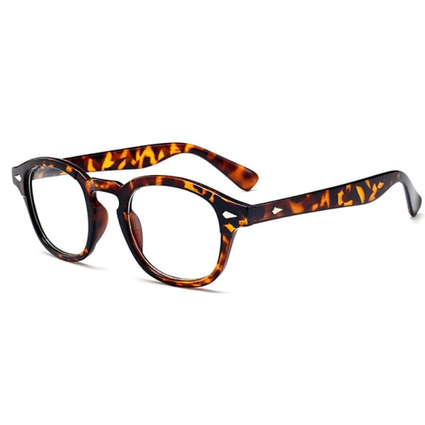 Mode Vintage Johnny Depp Style Runda solglasögon Klartonad lins Brand Design Party Show Solglasögon Oculos De Sol C8 leopard clear Other